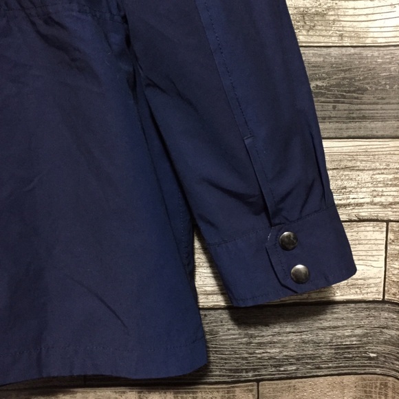 Lands End Windbreaker Jacket Women’s XL (18) Blue Full Zip Snap Removable Hood - Picture 6 of 11